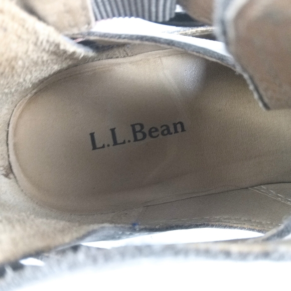 LL Bean Ankle Boots Women Size 6.5 Taupe Leather Open Side Buckle Back Zip Shoes - Picture 7 of 9